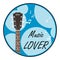 Guitar sticker music lover melody flat vector