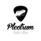 Guitar store logo. Guitar headstocks isolated plectrum shape