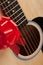 Guitar Strings with Red Ribbon