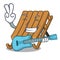 With guitar toy ice sled in cartoon shape
