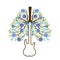 Guitar with tree and roses forming healthy lungs