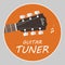 Guitar tuner logo flat vector