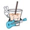 With guitar white russian mascot cartoon