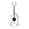 Guitar wooden music instrument cartoon in black and white