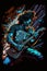 Guitarist playing guitar. Blues player poster, tshirt design. Generative Ai