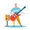 Guitarist, Rock Star Flat Vector Illustration