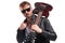 guitarist wearing sunglasses holds guitar on shoulder