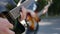 Guitarists playing in the street