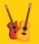 Guitars electric and acoustic instruments