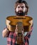 Guitars and strings. Music concept. Bearded guitarist plays. Play the guitar