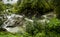 Guk Malyi Little Guk waterfall on Carpathian river Pistynka, Hutsulshchyna National Park, Ukraine