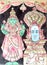 Guledagudd, Karnataka, India -  15.4.2017 Old glass paintings by unknown artist in old houses wall in Guledagudd