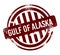 Gulf of Alaska - red round grunge button, stamp