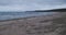 Gulf of Finland beach in the town of Sosnovy Bor in cloudy cold autumn weather