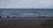 Gulf of Finland beach in the town of Sosnovy Bor in cloudy cold autumn weather