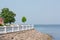 The Gulf of Finland. Russia Peterhof. View of the pebble beach on a sunny day