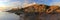 Gulf Islands National Park, Saturna Island Landscape Panorama of Sandstone Cliff, East Point Sunrise, British Columbia, Canada