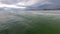 Gulf of Mexico and Beach in Pensacola, Florida. Cloudy evening sky