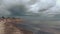 Gulf at the pier in the coming thunderstorm