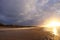 Gulf of Riga, autumn, no filter, bright light, sunset, evening, warm, beach, dunes.