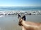 The Gulf surf at Barefoot Beach, Estero, Florida.