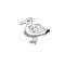 Gull bird sketch drawing icon summer themed