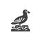 Gull bird vector icon