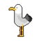 Gull pixel art. seagull 8 bit. Sea bird pixelated vector illustration