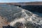 Gullfoss Falls in Iceland. One of the most Famous Falls in Iceland. Water Spray. Rainbow.