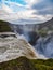 Gullfoss, the Golden Falls, in Southern Iceland