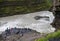 Gullfoss, most spectacular waterall, two cascades on the Hvita River tumbling into a deep gorge. Iceland