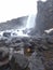 Gullfoss waterfall in nordic landscape