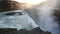 Gullfoss waterfall at sunset