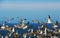 Gulls on the background of the sea.