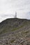 Gullsvagfjellet TV Tower in cloudy sky over a GullsvÃ¥gfjellet Mountain on Vega island