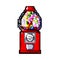 gum bubblegum machine game pixel art vector illustration