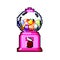 gumball bubblegum machine game pixel art vector illustration