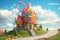 Gumball House beautiful candyland sweets fairytale background