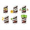 gummy candy chocolate milk cartoon character with cute emoticon bring money