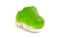 Gummy Green Frogs with a Mashmallow Candy Bottom Layer on a White Background