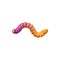 Gummy marmalade jelly worm or snake isolated candy