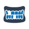 Gums with teeth and missing tooth icon. Oral surgery icon,