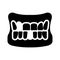 Gums with teeth and missing tooth icon. Oral surgery icon,