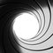 Gun barrel effect - a classic James Bond 007 theme - 3D illustration