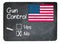 Gun Control choice using chalk on slate blackboard