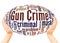 Gun Crime word cloud hand sphere concept