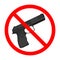 Gun forbidden sign  isolated. Weapon is not allowed
