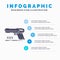 gun, handgun, pistol, shooter, weapon Infographics Template for Website and Presentation. GLyph Gray icon with Blue infographic