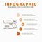 gun, handgun, pistol, shooter, weapon Infographics Template for Website and Presentation. Line Gray icon with Orange infographic