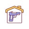 Gun for home security RGB color icon